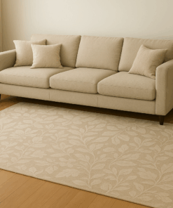 luxurious beige vine patterned carpet