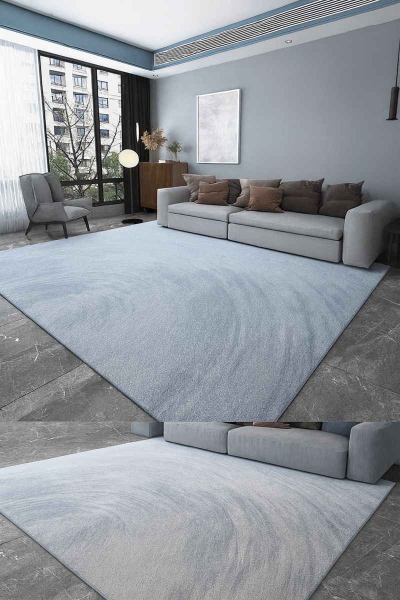 luxurious light blue room rug