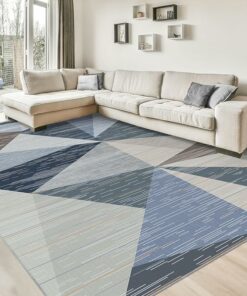 Modern Green Geometric Pattern Rug