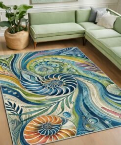 Ocean Spiral Nautilus Rug