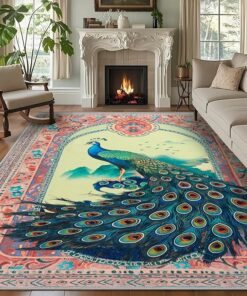 Peacock Mandala Area Rug