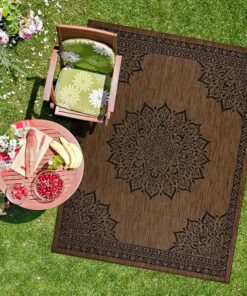Mandala Garden Brown Rug