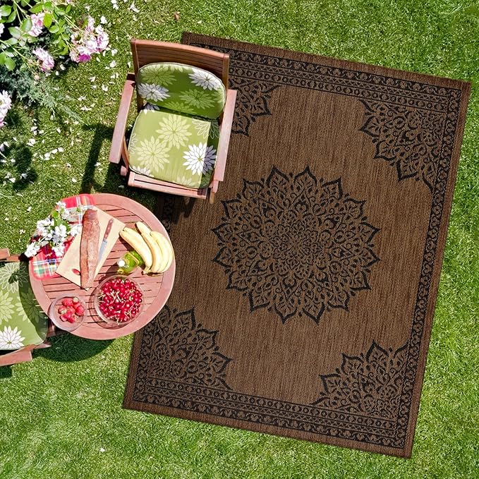 Mandala Garden Brown Rug