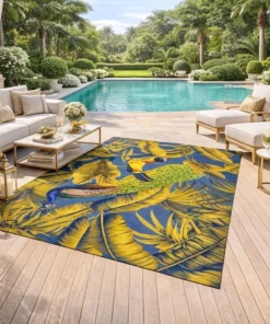 Tropical Paradise Peacock Area Rug